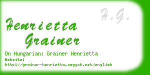 henrietta grainer business card